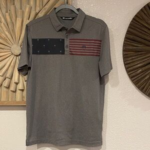 Travis Mathew Gray Polo with Red and Black Details. Size s .Worn only 1 time.
